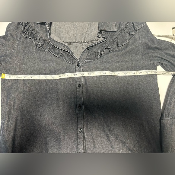 Fifth Label Black Denim Ruffle Button down - Picture 7 of 7
